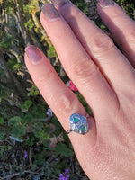 14k white gold Emerald & Diamond estate Art Deco vintage antique ring