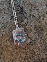 10k gold vintage seed pearl horseshoe key LOCKET pendant necklace