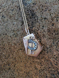 10k gold vintage seed pearl horseshoe key LOCKET pendant necklace