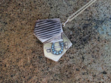 10k gold vintage seed pearl horseshoe key LOCKET pendant necklace