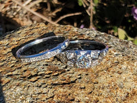 18k white gold vintage Art Deco diamond bridal set - apx  .35ct tw