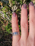 18k white gold vintage Art Deco diamond bridal set - apx  .35ct tw