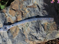 10k white gold c.1920's Deco filigree diamond & blue sapphire bracelet