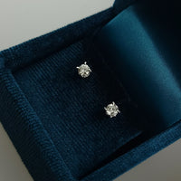 14k white gold diamond scroll stud earrings - .26ct tw