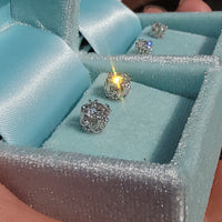 14k white gold diamond scroll stud earrings - 1.14ct tw