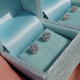 14k white gold diamond scroll stud earrings - 1.14ct tw