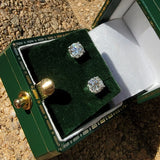 14k white gold European cut diamond scroll stud earrings - .76ct tw