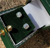 14k white gold European cut diamond scroll stud earrings - .76ct tw