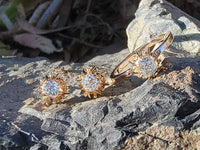 14k gold old mine cut diamond studs earrings - apx .70ct tw