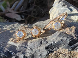 14k gold old mine cut diamond studs earrings - apx .70ct tw