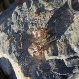 14k gold old mine cut diamond studs earrings - apx .70ct tw