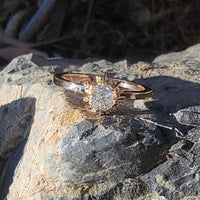 14k old mine cut diamond solitaire antique estate ring