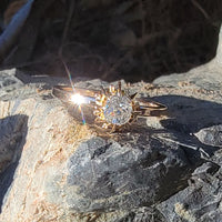 14k old mine cut diamond solitaire antique estate ring