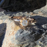 14k old mine cut diamond solitaire antique estate ring