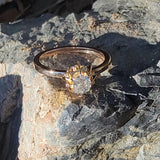 14k old mine cut diamond solitaire antique estate ring