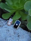 14k white gold c.1920's filigree carved shell cameo & diamond estate ring