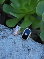 14k white gold c.1920's filigree carved shell cameo & diamond estate ring