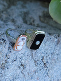 14k white gold c.1920's filigree carved shell cameo & diamond estate ring