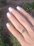 15ct gold Victorian turquoise & pearl estate ring
