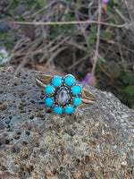15ct gold Victorian turquoise & diamond antique ring