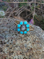 15ct gold Victorian turquoise & diamond antique ring
