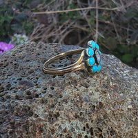 15ct gold Victorian turquoise & diamond antique ring
