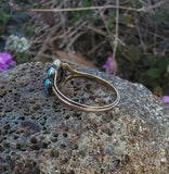 15ct gold Victorian turquoise & diamond antique ring
