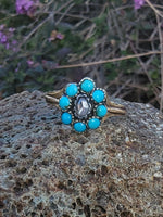 15ct gold Victorian turquoise & diamond antique ring
