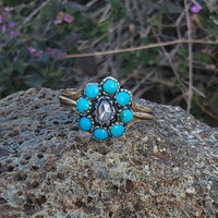 15ct gold Victorian turquoise & diamond antique ring