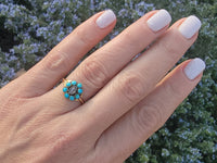 15ct gold Victorian turquoise & diamond antique ring
