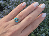 15ct gold Victorian turquoise & diamond antique ring