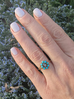 15ct gold Victorian turquoise & diamond antique ring