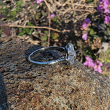 18ct gold old mine & rose cut diamond flower antiqu ring