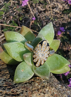 18ct Victorian enamel old mine cut diamond & enamel navette ring
