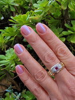 14k gold ruby & diamond estate Deco band ring MENS