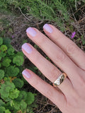14k gold 3 diamond estate band ring - apx .16ct tw