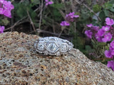 14k gold white gold c.1920's filigree diamond ring
