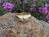 18ct gold old mine cut diamond gypsy set antique ring band