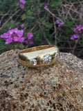 18ct gold old mine cut diamond gypsy set antique ring band