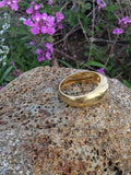 18ct gold old mine cut diamond gypsy set antique ring band