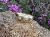 18ct gold old mine cut diamond gypsy set antique ring band