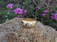 18ct gold old mine cut diamond gypsy set antique ring band
