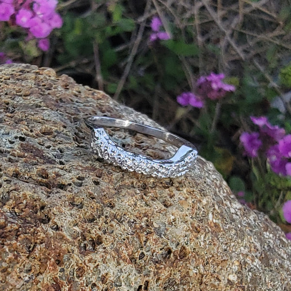 platinum 7 diamond estate curved band