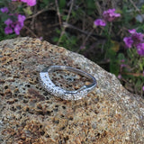 platinum 7 diamond estate curved band