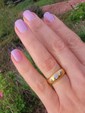 18ct gold old mine cut diamond gypsy set antique ring band