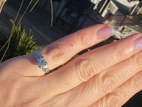 14k white gold vintage diamond engagement wedding ring - apx .38ct tw