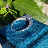 18k white gold Art Deco Aquamarine & Diamond estate Ring