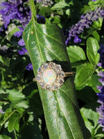 18ct gold antique opal & rose cut diamond ring