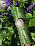 18ct gold antique opal & rose cut diamond ring