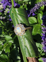 18ct gold antique opal & rose cut diamond ring